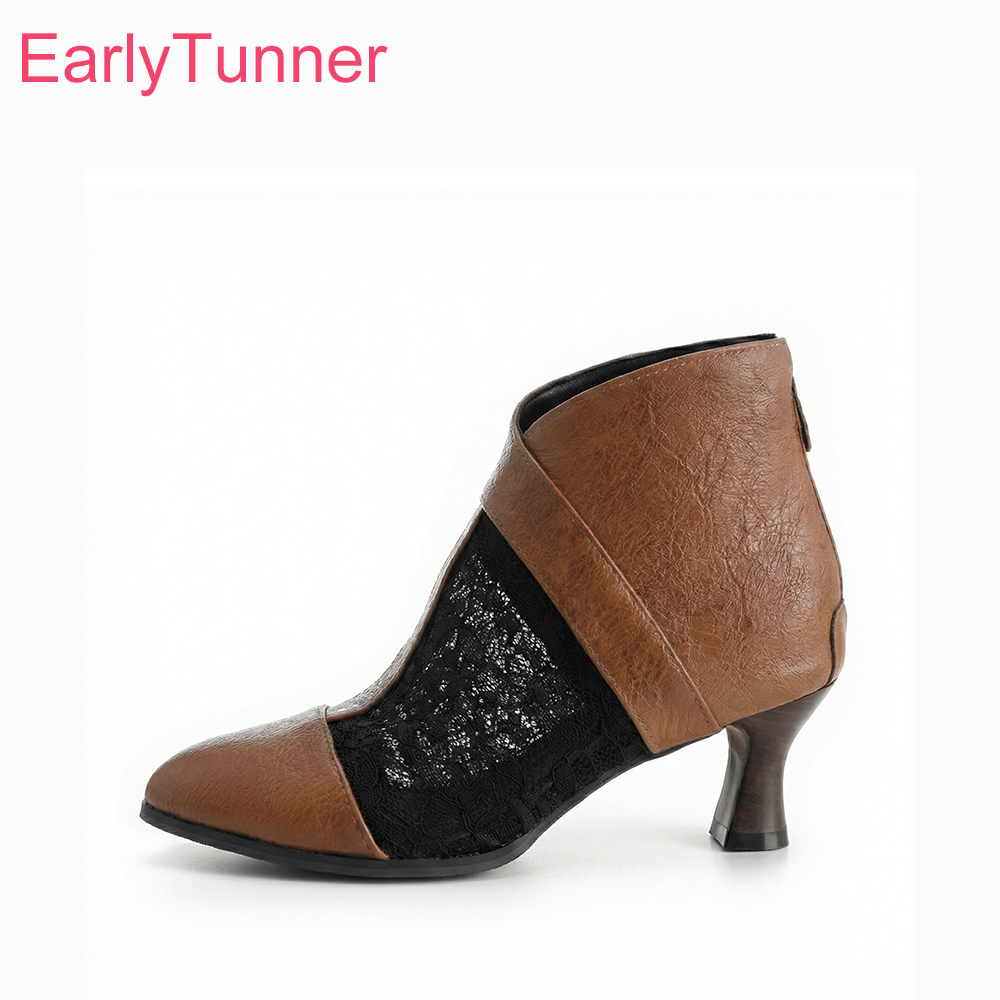 Women'S Shoes In Size 12 - 2026年レースアンクルサマーブーツ レディース セクシー ラウンドトゥ キトゥンヒール レディースドレスシューズ