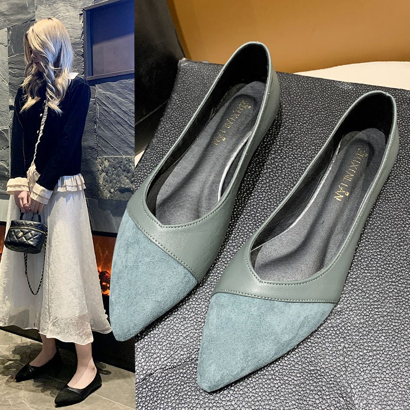 Women'S Shoes For Work - レディース向けフラットブラックレザーシューズ 秋向け万能ローヒールスリッポンワークシューズ