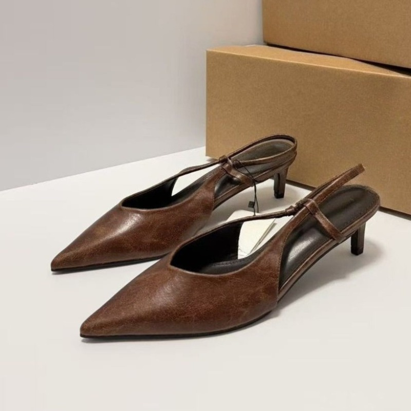 子猫ヒール夏の女性のドレスサンダルヴィンテージブラウンセクシ - Women'S Shoes For Work のレビューと価格
