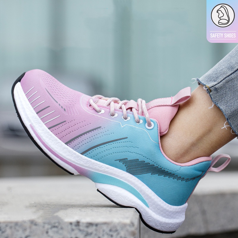 女性ファッション通気性スチールつま先キャップ作業靴エアメッシ - Women'S Shoes For Work のレビューと価格