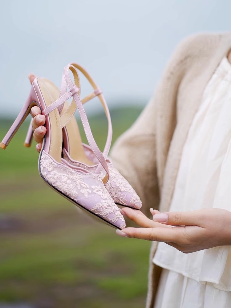 フラットスティレットヒール 春夏新作 ポインテッドトゥ シャ - Wide Fit Heels のレビューと価格
