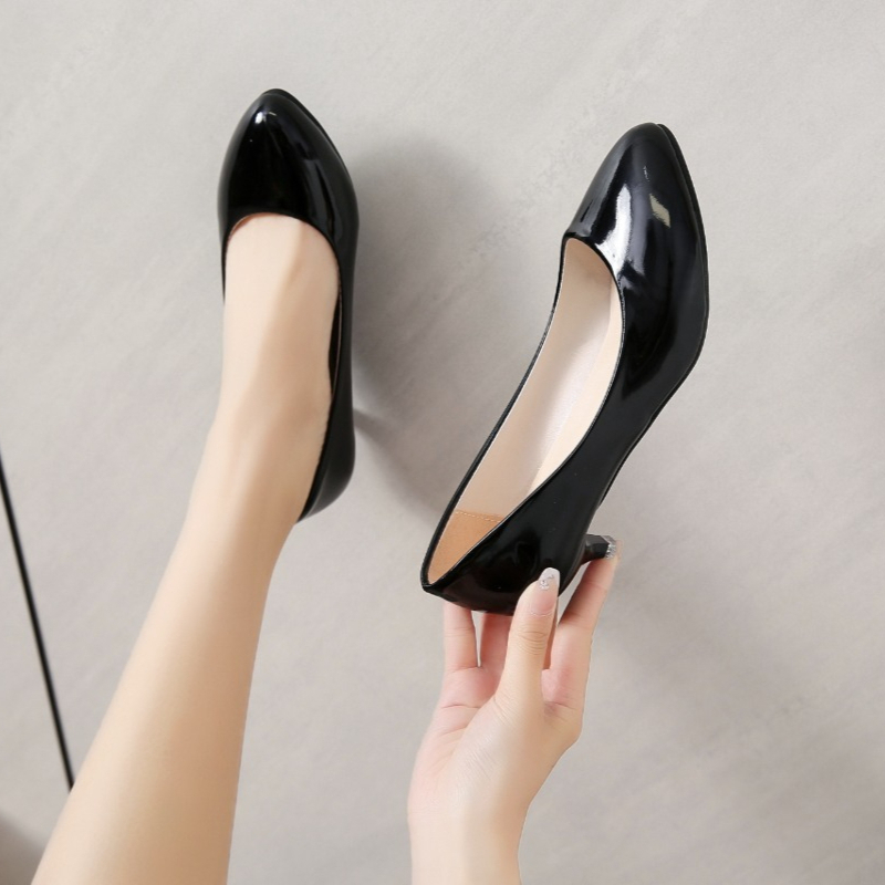 大きいサイズ35-42、柔らかい女性用ミドルヒールシングルシ - Women'S Shoes For Work のレビューと価格