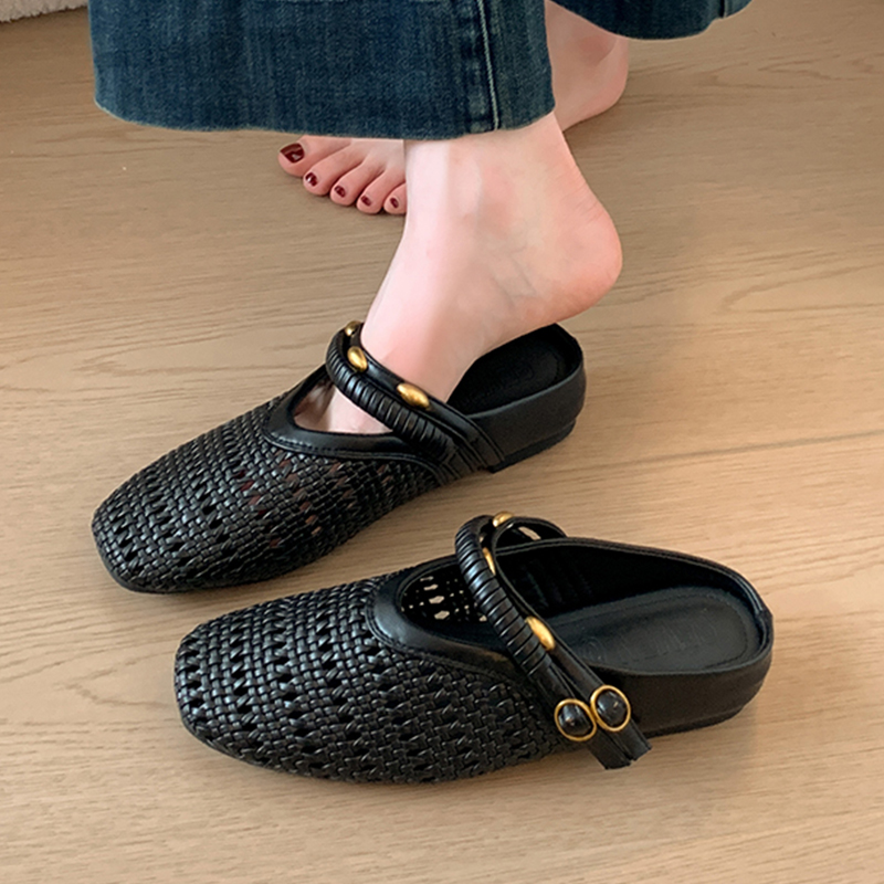女性織りスリッパフラットミュールシューズ新しいサンダル夏 2 - Women'S Shoes In Size 12 のレビューと価格