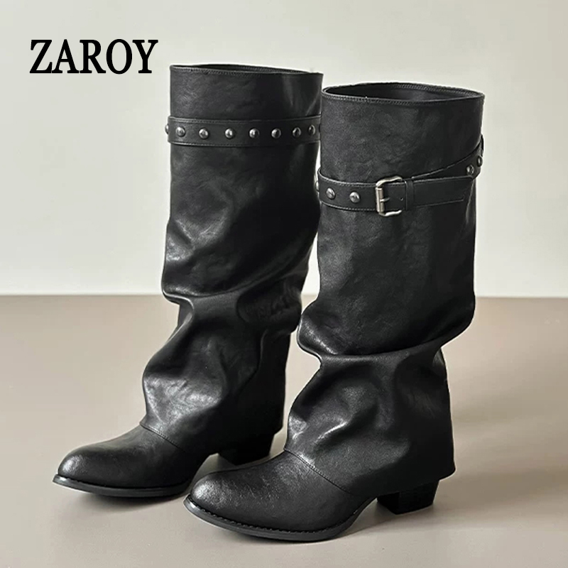 ZAROY ワイドカーフニーハイブーツ ‌   女性の冬用ブ - Wide Fit Heels のレビューと価格