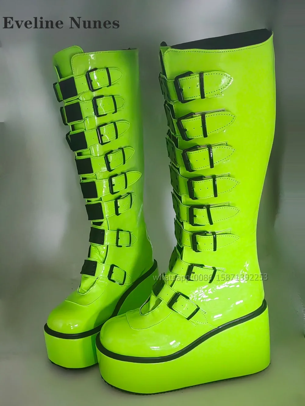 プラットフォームベルトバックルバイカラーブーティラウンドトゥ - Women'S Shoes For Work のレビューと価格