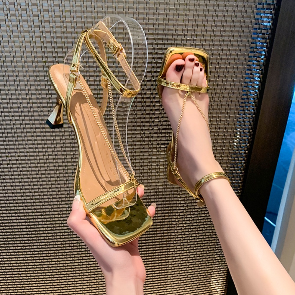 ゴールドチェーンセクシーハイヒールサンダル レディース、20 - Gold Chain Sandal のレビューと価格