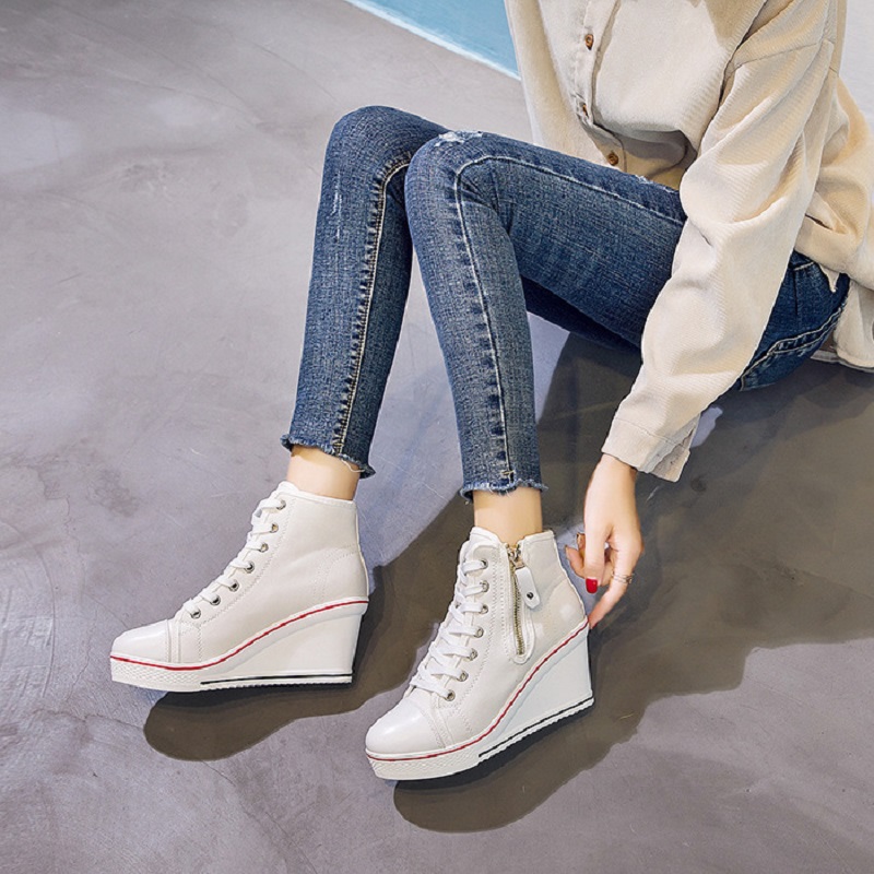 春と秋の新しいサイドジッパー防水プラットフォームハイカットキ - Women'S Shoes Water Resistant のレビューと価格