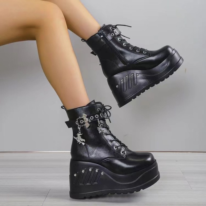 10 センチメートル新ゴシックスタイルプラットフォームヴァン - Women Shoes Ksa のレビューと価格